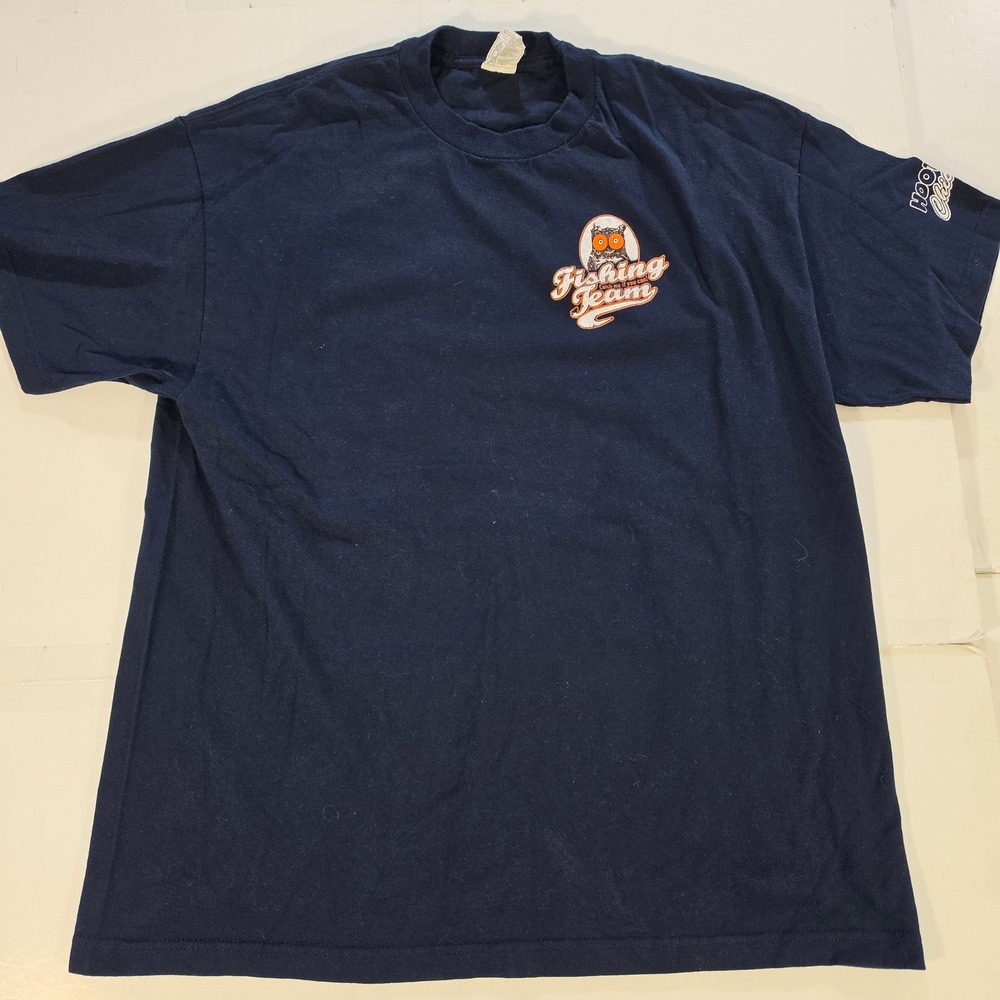 Hooters Chicago Fishing‎ Team Mermaid T-Shirt Mens XL Navy Blue Graphic Alstyle